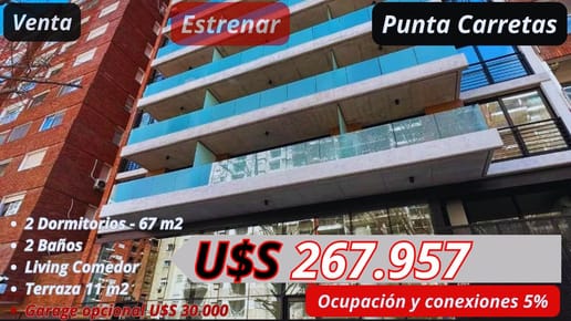 Estrenar Pta. Carretas - 2 Dorm. 2 Baños Tza. Al Fte.