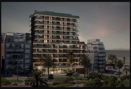 VENTA APARTAMENTO 1 DORMITORIO POCITOS ED. NOIR VISTA CON TERRAZA FRENTE RAMBLA Y MAR!!