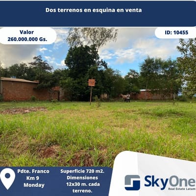 VENDO TERRENOS JUNTOS EN KM 9 MONDAY