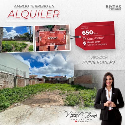 TERRENO EN ALQUILER - Barrio Sirari