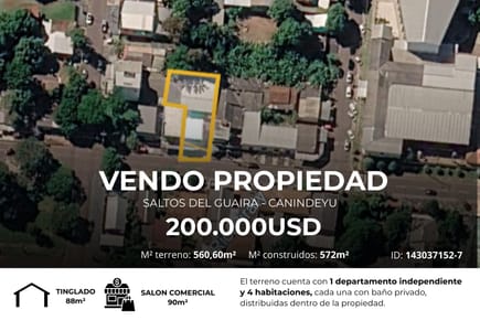 EXCELENTE OPORTUNIDAD DE INVERSIÓN – SALTOS DEL GUAIRÁ