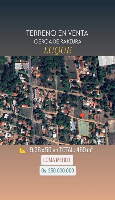 VENTA DE TERRENO – ZONA RAKIURA