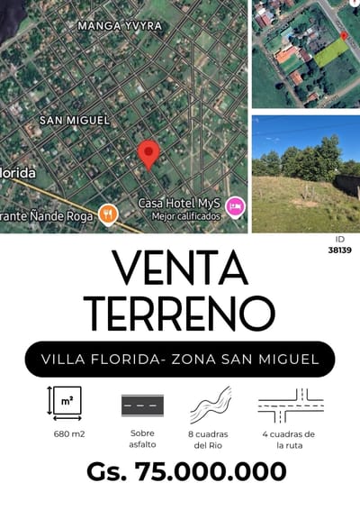 OPORTUNIDAD ÚNICA - TERRENO VILLA FLORIDA 