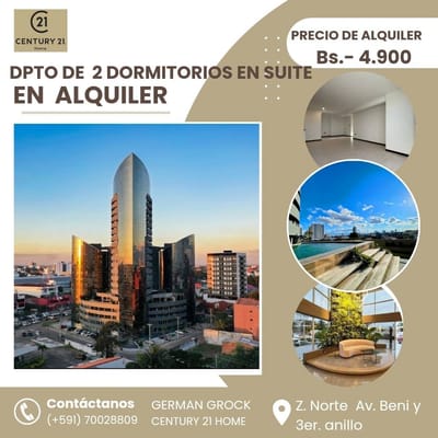 DEPARTAMENTO DE 2 DORM EN SUITE,AV BENI Y 3ER AN
