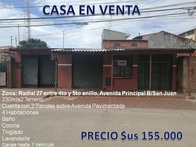 CASA EN VENTA CON 2 TIENDAS SOBRE AVENIDA PRINCIPAL, IDEAL PARA NEGOCIO