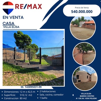 CASA CENTRO VILLA ELISA 
