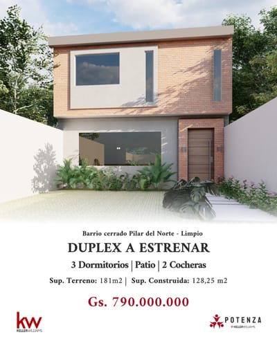 Vendo Dúplex en Barrio Cerrado – Limpio. En Pozo