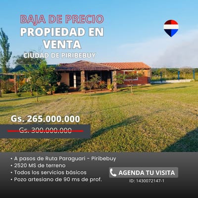 Oferta! Casa De Campo - Venta - Piribebuy, Cordillera, Paraguay