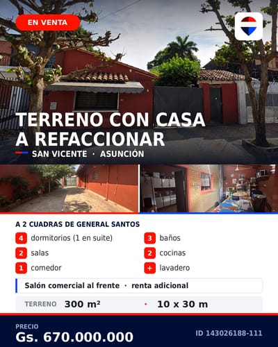 VENDO CASA EN ASUNCION SAN VICENTE