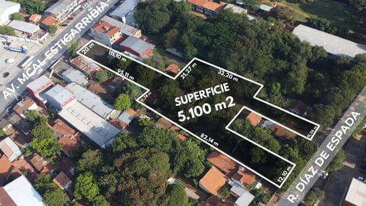 En venta terreno de 5.100 m2  Fdo Zona Norte sobre Mcal. Estigarribia 