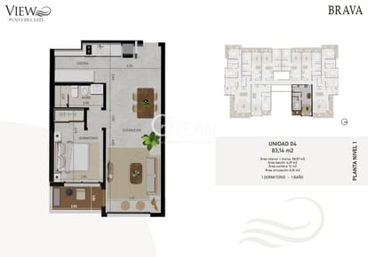 Apartamento a estrenar, de 2 dormitorios en Playa Brava!