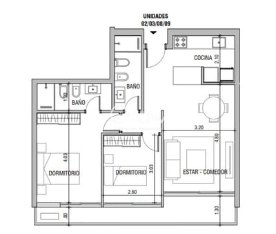Apartamento de 2 dormitorios - Proyecto Torres del Este