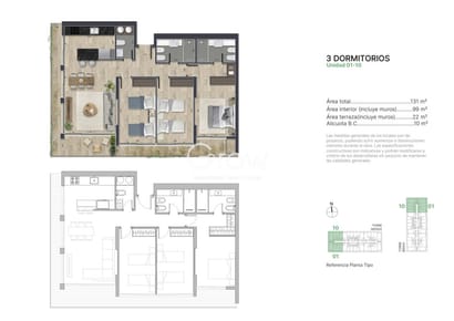 Apartamento a estrenar esquinero de 3 dormitorios