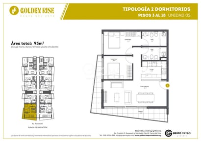 Apartamento de 2 Dormitorios en Roosevelt