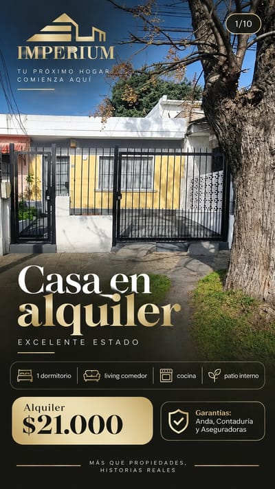 Alquiler Casa 1 dormitorio Montevideo