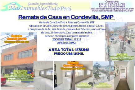 Venta De Casa 2do Piso + Aires En Condevilla Smp