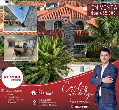 Casa en Venta Av. Alemana 3er Anillo, Zona Norte 