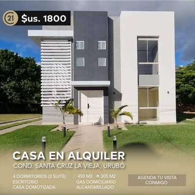 CASA NUEVA EN ALQUILER DE 4 DORMITORIOS EN SANTA CRUZ LA VIEJA