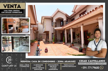 CASA DE LUJO CON LOCALES COMERCIALES EN PLENO CENTRO DE LA CIUDAD DE TARIJA