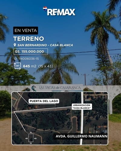 Terreno En Venta – Urbanización Casa Blanca, San Bernardino