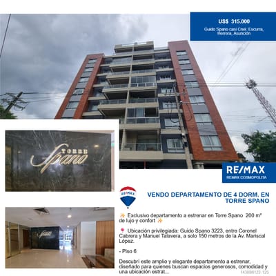 ✨ Exclusivo departamento a estrenar en Torre Spano 200 m² de lujo y confort ✨