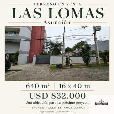 Terreno en venta en Las Lomas: 640 m2 y 16 mts de frente para desarrollar