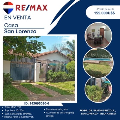 VENTA CASA EN SAN LORENZO 