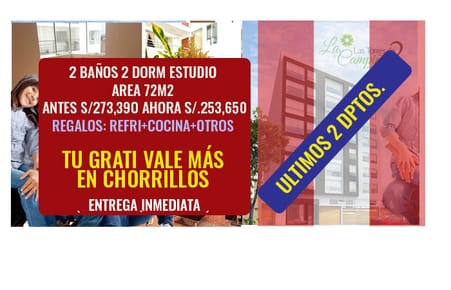 Tu Grati Vale Mas En Chorrillos. Ultimos 2 Dptos. Entrega Inmediata.