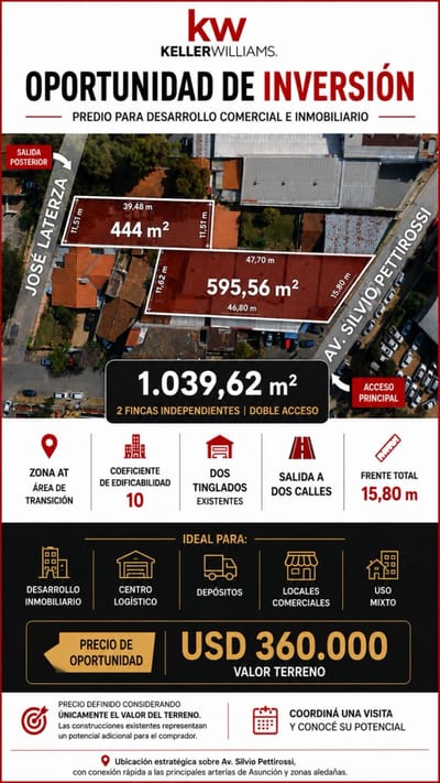 IMPORTANTE PREDIO SOBRE SILVIO PETIROSSI EN VENTA!!