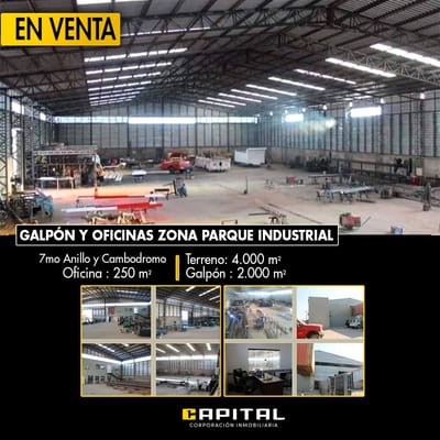 VENDO GALPON CON OFICINAS EN EL PARQUE INDUSTRIAL