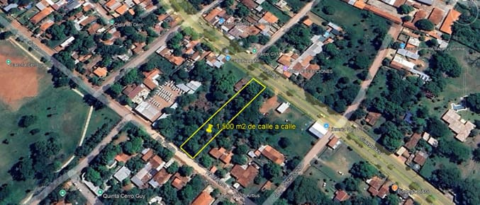 Terreno de 1.500 m2 de calle a calle sobre la Avda.Caaguazu, en Ñemby.