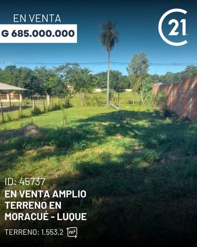 TERRENO EN VENTA EN MORACUE LUQUE LISTO PARA DESARROLLAR