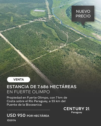 ESTANCIA DE 7.686 HA. EN FUERTE OLIMPO 