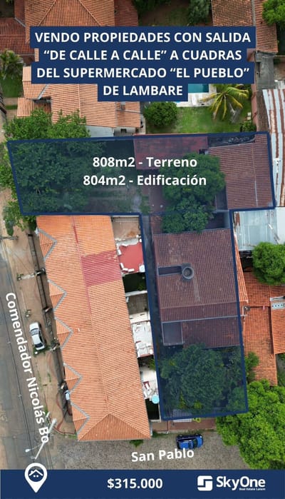 VENDO PROPIEDADES CON SALIDA AL “EL PUEBLO” DE LAMBAREE