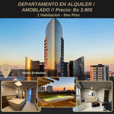 ALQUILER DEPARTAMENTO DE 1 DORMITORIO TORRES EVOLUTION