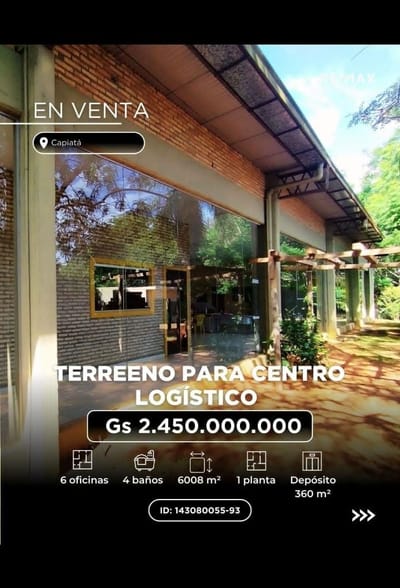 GRAN TERRENO en Capiatá de 6008 M² (Depósito/Oficinas)
