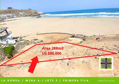 PRIMERA FILA FRENTEAL MAR TERRENO 288m2