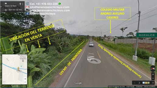 VENDO AMPLIO TERRENO DE 5530 m² ,FRENTE AL COLEGIO MILITAR,TARAPOTO