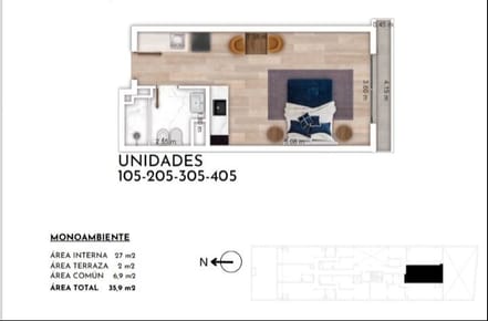 Exclusivo Venta Apartamento Malvin Monoambiente terraza amenities