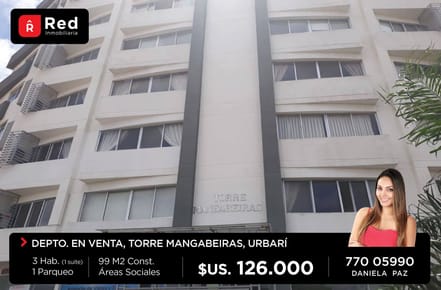 Hermoso Departamento en Venta zona Urbarí,