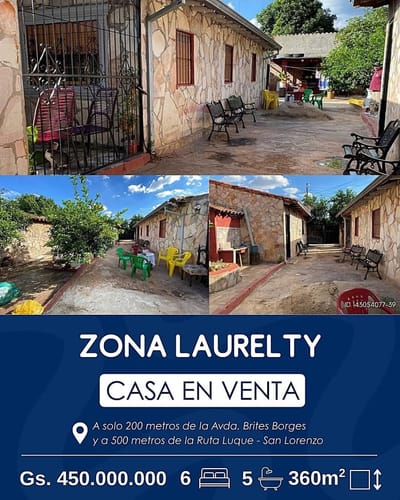Vendo Casa En Laurelty Con Renta Activa  A Cuadras De La Ruta San Lorenzo-luque