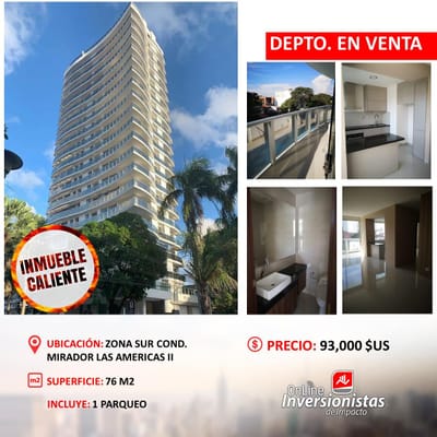 DEPARTAMENTO EN VENTA DE 2 HABITACIONES EN LA AVENIDA LAS AMERICAS 