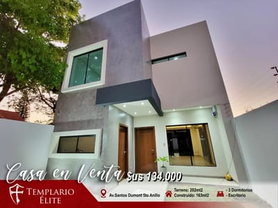 CASA EN VENTA DE 3 DORMITORIOS + ESCRITORIO