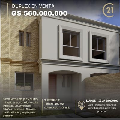 VENDO HERMOSO DUPLEX A ESTRENAR 
