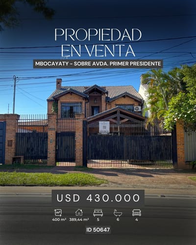 En venta casa de 5 dormitorios en barrio Mbocayaty - Asunción