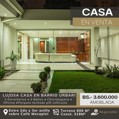 CASA AMOBLADA EN VENTA  EN BARRIO URBARI