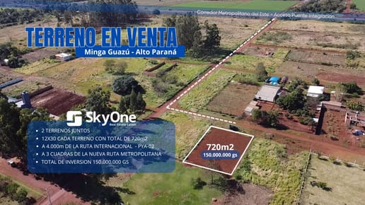 2 Terrenos En Venta Minga Guazu 