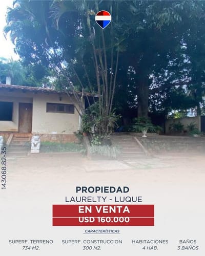 VENDO AMPLIA CASA EN LUQUE - LAURELTY