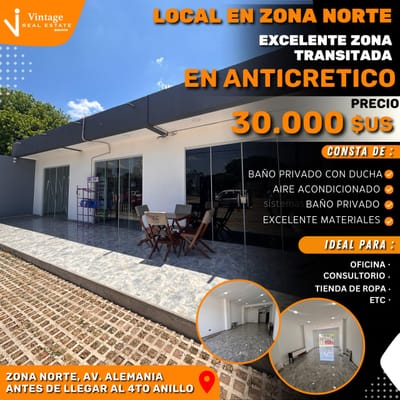 LOCAL EN ANTICRETICO ZONA NORTE