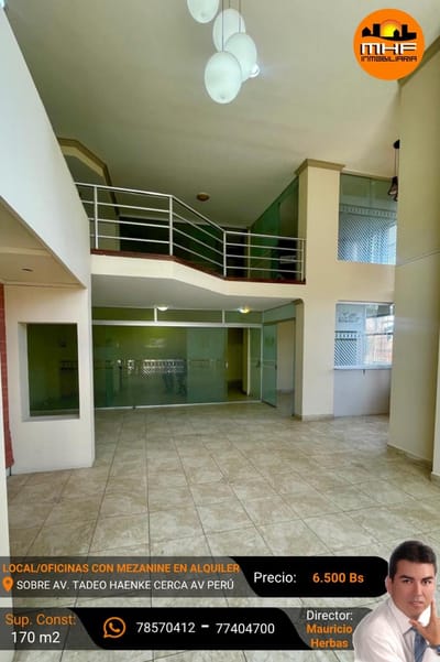 AMPLIO LOCAL Y OFICINAS CON MEZANINE EN ALQUILER S/170 M2